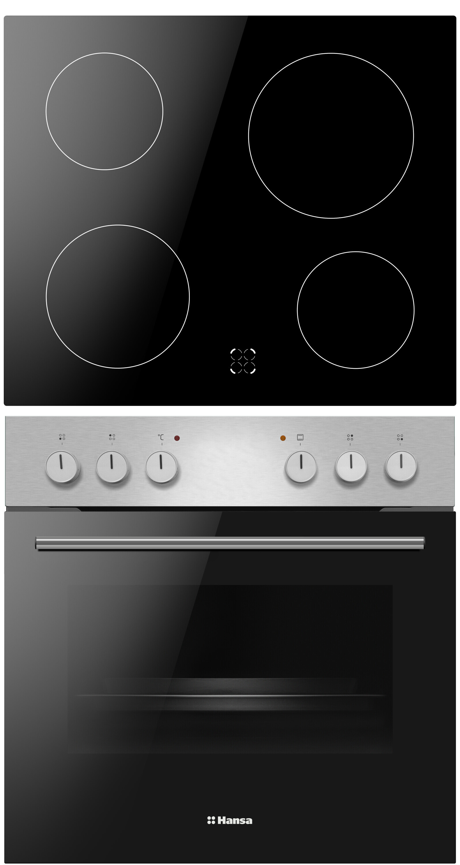 Built-in cooker with ceramic hob