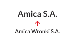 2016 - The name change from Amica Wronki S.A. to Amica S.A.